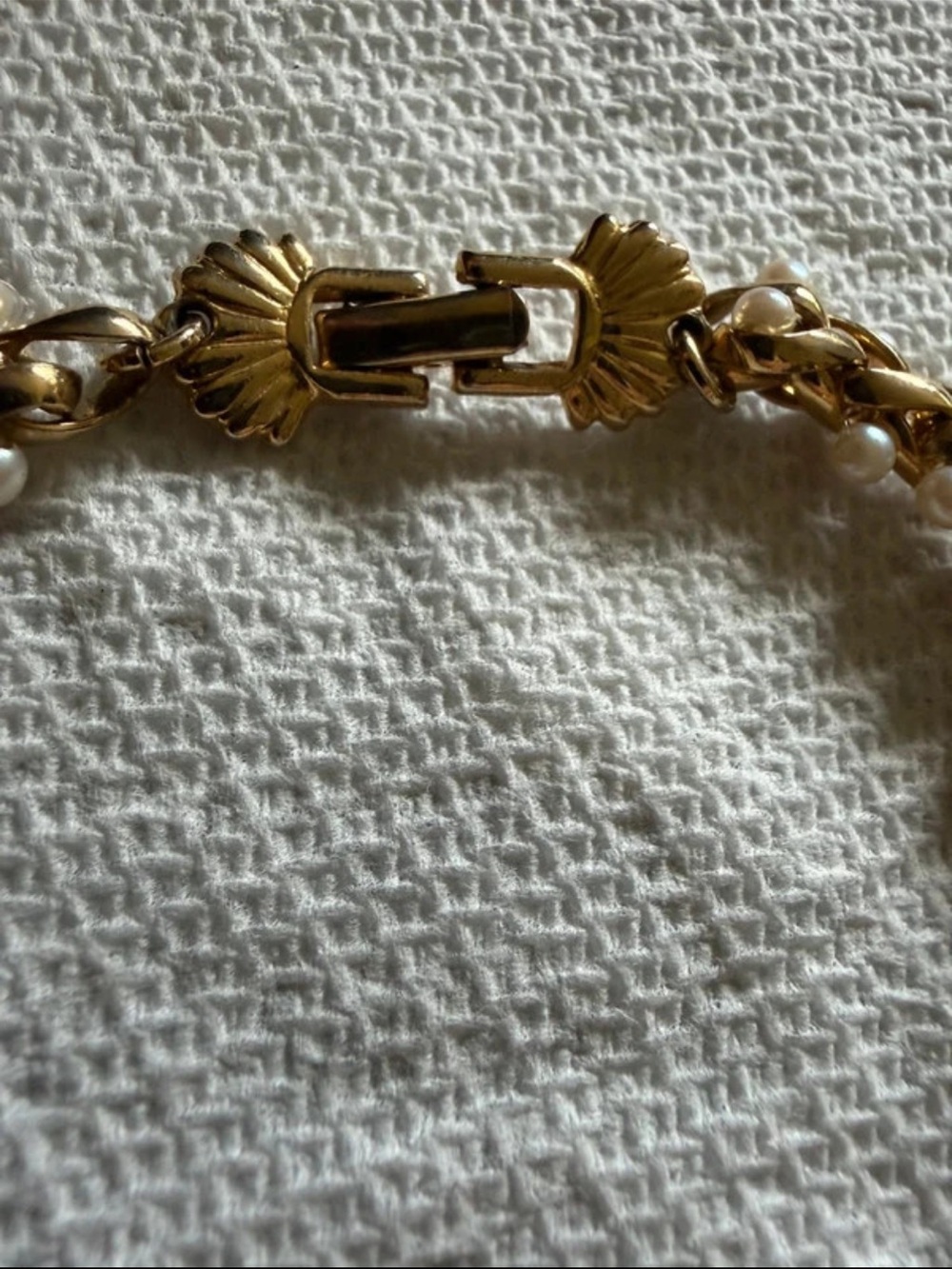 Gold Pearl Chain Bracelet by Richelieu